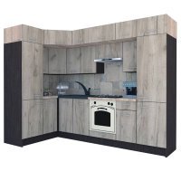Bucatarie de Colt BIG GENA NEW DR. 150-290, Wenge / Decor K002